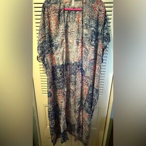 BCBGMAXZARIA Shirred Open Front Kimono O/S